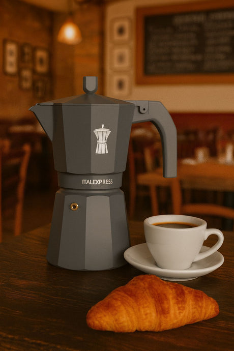 Cafetiere italienne - PEZZETTI - ITALEXPRESS - Aluminium - 6 tasses - Bleu