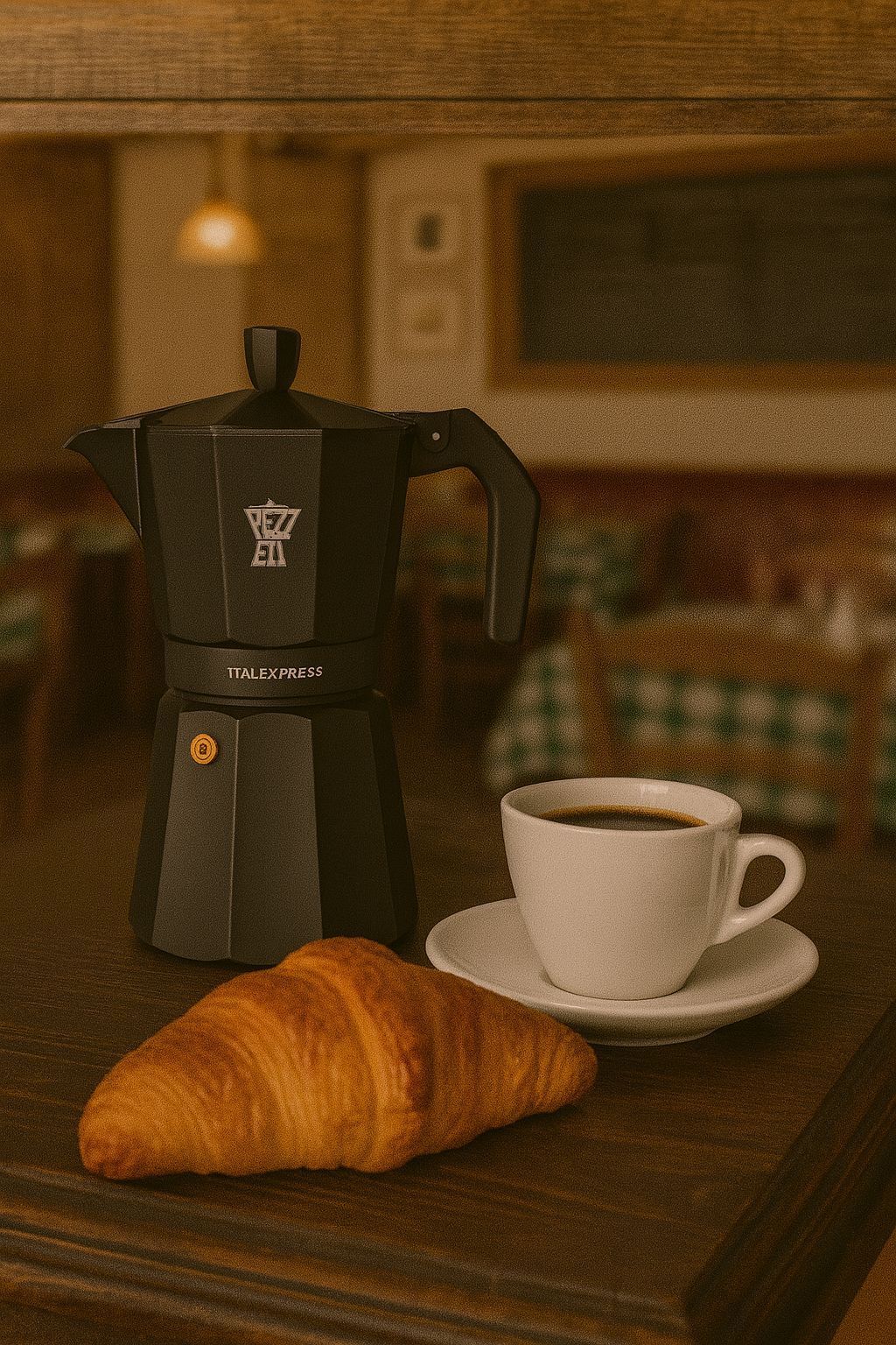 Cafetiere italienne - PEZZETTI - ITALEXPRESS - Aluminium - 6 tasses - Noir