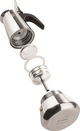 Cafetiere italienne - PEZZETTI - STEELEXPRESS - Acier inoxydable - 10 tasses - Tous feux dont induction - Bleu