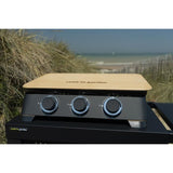 COOK'IN GARDEN Plancha gaz DUNE 70 - 3 feux -  6 kW - L 68,5×l 47×H 20cm - Surface cuisson : L 66,5×l 36,5cm - Noir