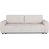 Canapé convertible - 3 places - PHARELL - Tissu Velours côtelé Beige - Coffre - 231 x 84 x 91 cm