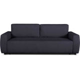 Canapé convertible - 3 places - PHARELL - Tissu Bouclette Noir - Coffre - 231 x 91 x 84 cm