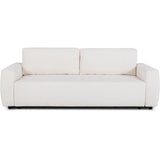 Canapé convertible - 3 places - PHARELL - Tissu Bouclette Beige - Coffre - 231 x 91 x 84 cm