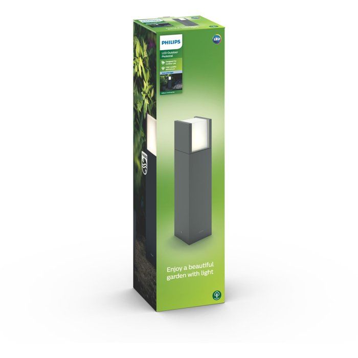 Lampe sur pied - PHILIPS - Arbour - 4000K - Anthracite - 1x6 W - IP44
