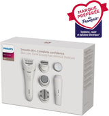 Épilateur électrique - Philips - BRE770/92 - 9 accessoires - 2 vitesses - Tete lavable