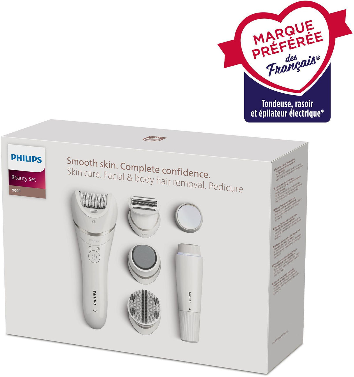 Épilateur électrique - Philips - BRE770/92 - 9 accessoires - 2 vitesses - Tete lavable