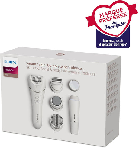 Épilateur électrique - Philips - BRE770/92 - 9 accessoires - 2 vitesses - Tete lavable