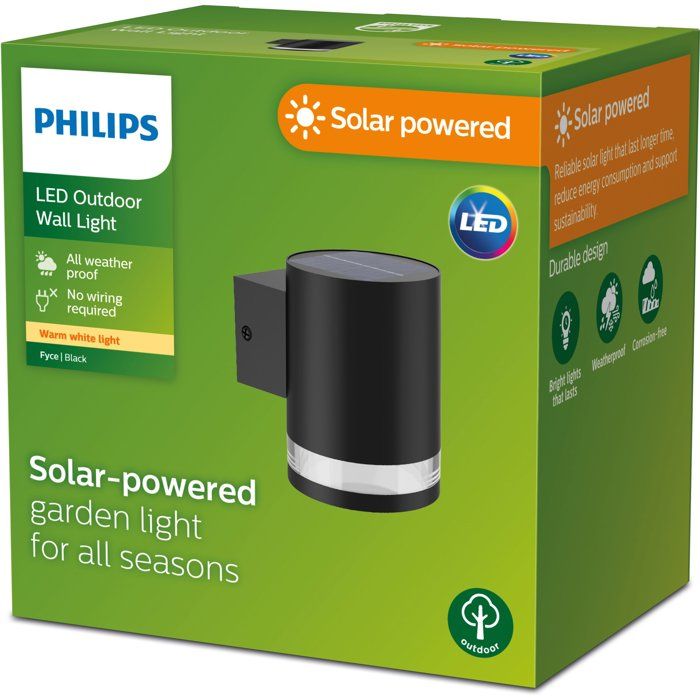 Applique murale - PHILIPS - Fyce - a énergie solaire - Noir