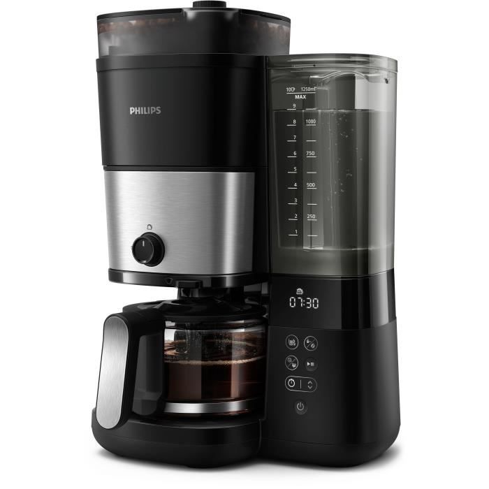 Cafetiere filtre avec broyeur intÈgrÈ - PHILIPS - HD7888/01 - Jusqu'a 10 tasses - 1,25 L - Noir / Argent