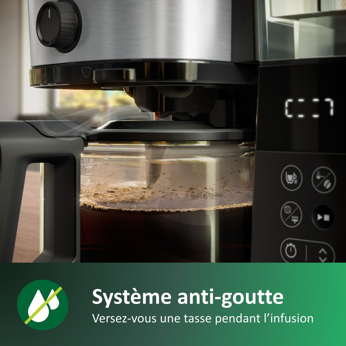 Cafetiere filtre - PHILIPS - HD7888/01 - Grind & Brew avec broyeur - 1.25L - Métal
