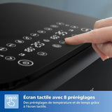 Friteuse sans huile - PHILIPS - NA352/04 - Airfryer Série 3000 double panier 9L avec accessoire - 8 préréglages - 2750W - Noir/Doré