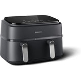 Friteuse sans huile - PHILIPS - NA351/00 - Airfryer Série 3000 double panier 9L - 8 préréglages - 2750W - Noir/Argent