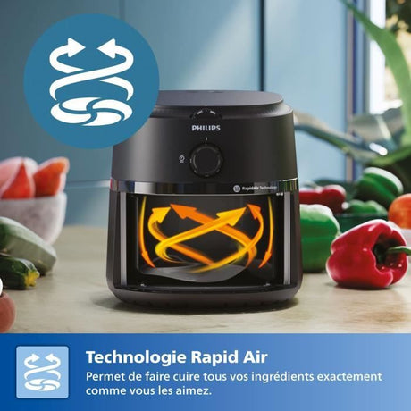 Friteuse sans huile - PHILIPS - NA120/00 - Airfryer Série 1000 4.2L - 12 modes de cuisson - 1500W - Noir