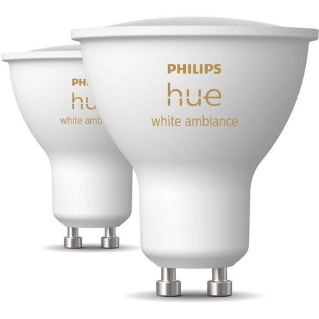 Pack de 2 ampoules LED - PHILIPS HUE - Spot GU10 - Blanc chaud a blanc froid