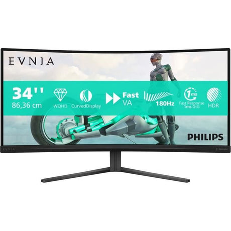 Ecran incurvé 34" Philips Evnia 34M2C3500L UWQHD 180Hz (Noir)