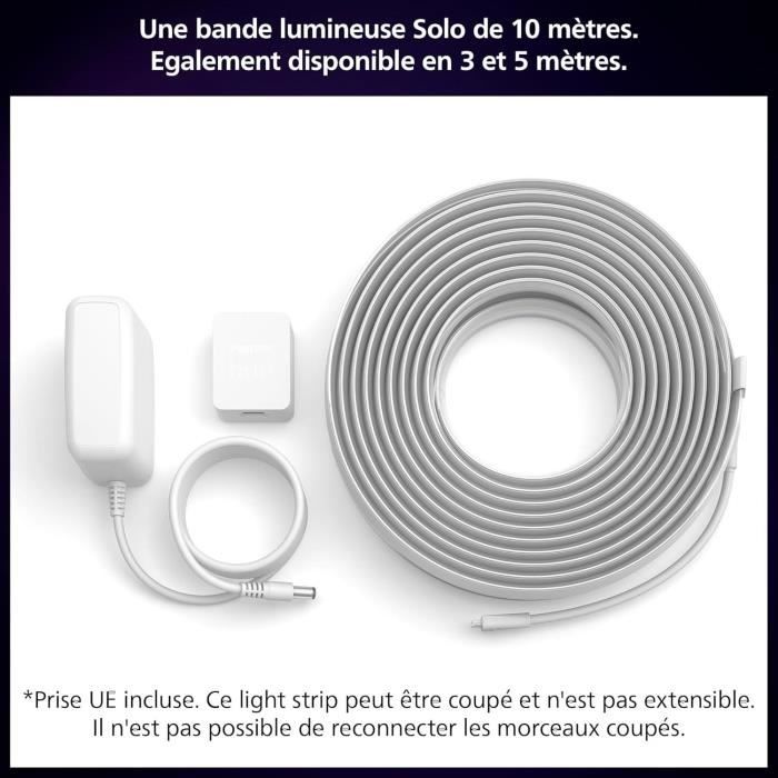 Ruban LED - PHILIPS - Hue W C Lightstrip Solo - 10m - Contrôle couleur - Économie d'énergie - Intérieur