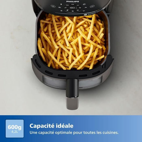 Friteuse sans huile - PHILIPS - NA220/00 - Airfryer Série 2000 4.2L - 13 modes de cuisson - fenetre de cuisson - 1500W - Noir