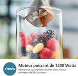 Mixeur plongeant - PHILIPS - HR2684/00 - ProMix Série 5000 - Métal/noir - 1200W - 4 accessoires