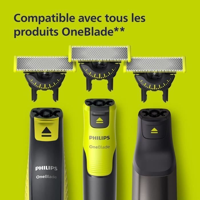 Lames de rechange - PHILIPS - OneBlade QP624/50 - Acier inoxydable - 2 lames - Protection peau
