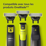 Lames de rechange - PHILIPS - OneBlade QP624/50 - Acier inoxydable - 2 lames - Protection peau