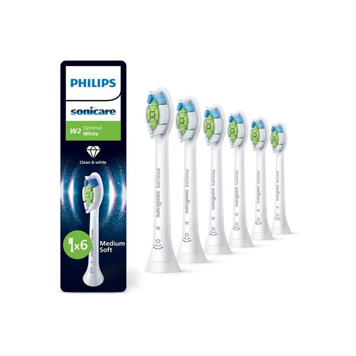 Brossette dentaire Philips Sonicare HX6066/87 Optimal White Lot de 6 Tetes de brosse a dents