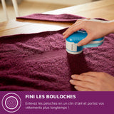 Rasoir anti bouloche - PHILIPS - GC026/00 - 3 lames - A piles - Bleu/blanc