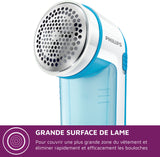 Rasoir anti bouloche - PHILIPS - GC026/00 - 3 lames - A piles - Bleu/blanc