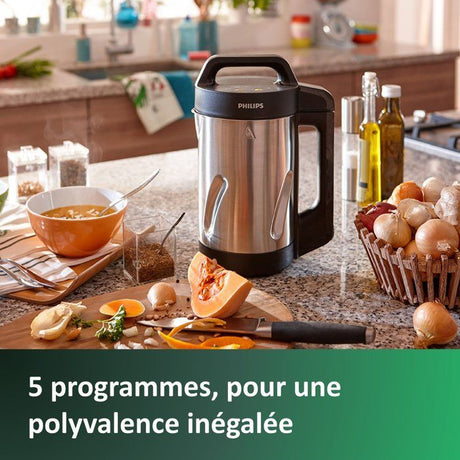 Blender chauffant pour soupe - PHILIPS - HR2203/80 - Série 3000 - 1000W - bol de 2L - Métal