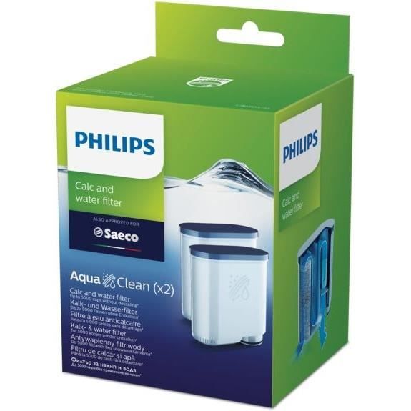 Filtre machine a café - PHILIPS - CA6903/20 - filtre eau et calcaire aquaclean compatible cafetieres Philips & Saeco - x2 (6 mois)
