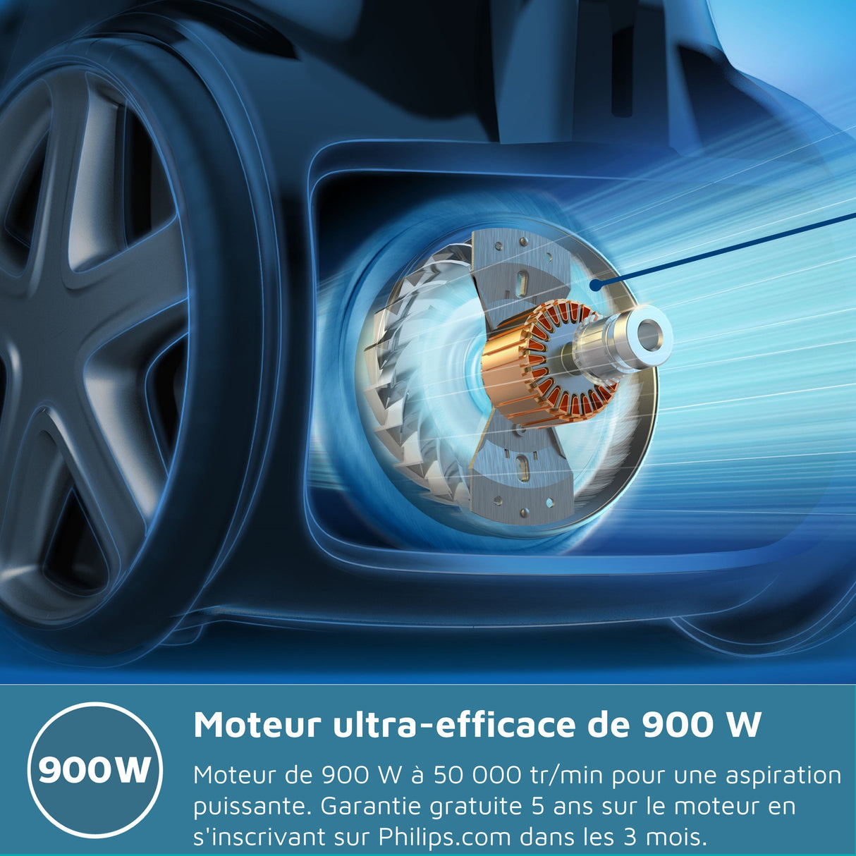 Aspirateur avec sac - PHILIPS - FC8289/09 - Série 2000 PowerGo - 900W - 77db - Gris anthracite