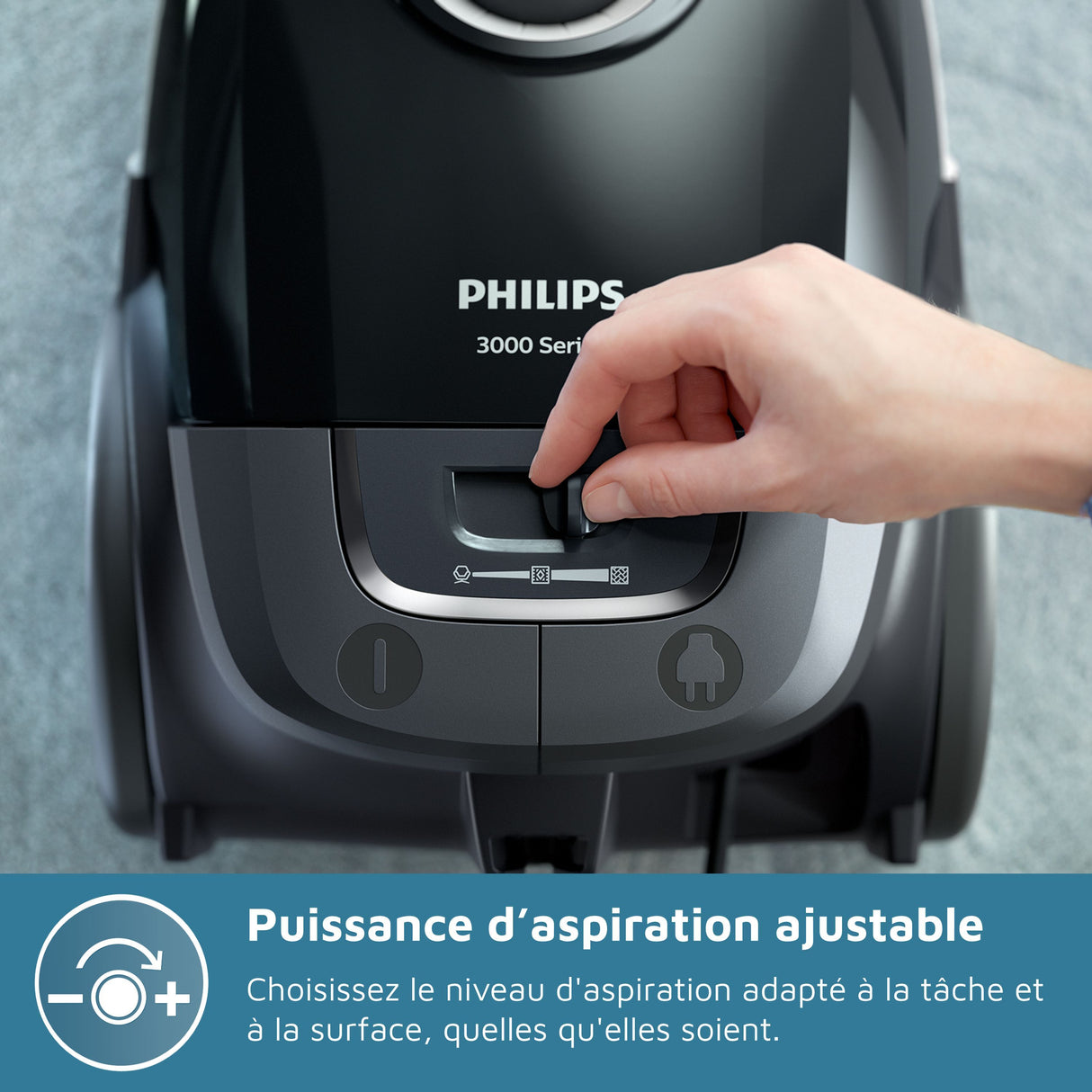 Aspirateur avec sac - PHILIPS - XD3112/09 - Série 3000 Performer Compact - 900W - 79db - Noir