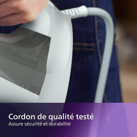 Fer a repasser - PHILIPS - DST5010/10 - Fer a vapeur Série 5000 - 40gr/min vapeur continue - 2400W - Blanc