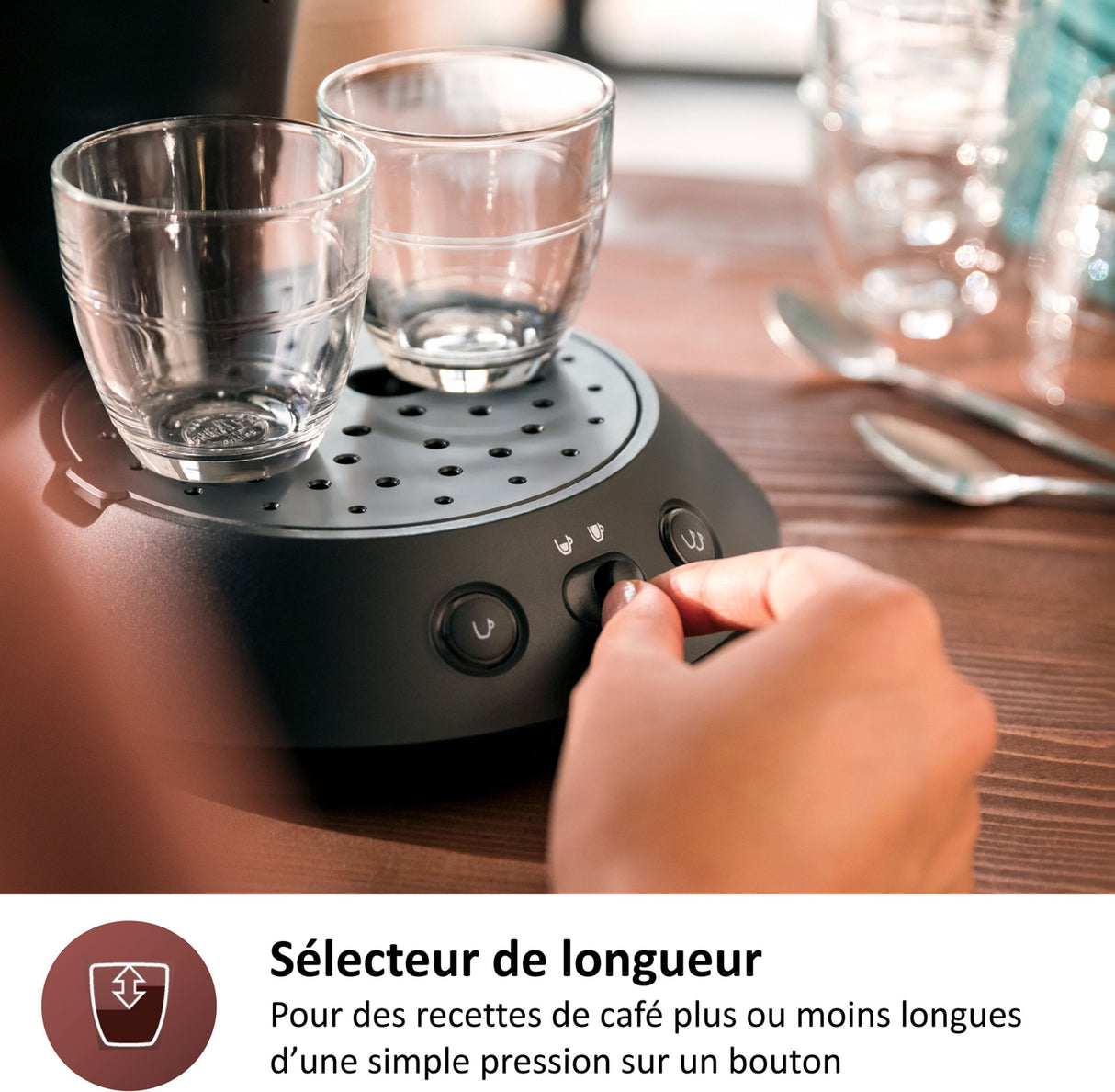 Cafetiere a dosette - PHILIPS - SENSEO - CSA210/61 - Original Plus - Noir intense