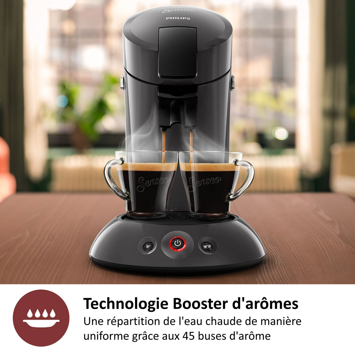 Cafetiere a dosette - PHILIPS - SENSEO - CSA210/61 - Original Plus - Noir intense