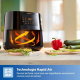 Friteuse sans huile - PHILIPS - HD9280/60 - Airfryer Série 5000 6.2L - 7 préréglages - connecté - 2000W - Gris