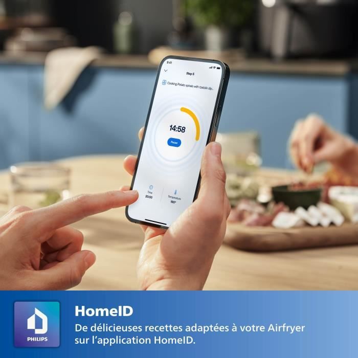 Friteuse sans huile - PHILIPS - HD9280/60 - Airfryer Série 5000 6.2L - 7 préréglages - connecté - 2000W - Gris