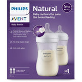 Lot de 2 biberons - PHILIPS AVENT- Natural 3.0 - Anti-colique - 260 ml - AirFree - Tétine imitant la forme du sein - Blanc