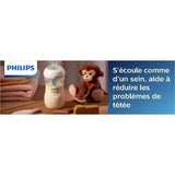 Lot de 2 biberons - PHILIPS AVENT- Natural 3.0 - Anti-colique - 125 ml - AirFree - Tétine imitant la forme du sein - Blanc