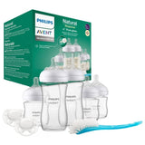 Kit nouveau-né - PHILIPS AVENT - Natural Verre 3.0 - 3 Biberons 120ml + 2 Biberons 240ml + Sucettes Ultra Douce 0-6M + Goupillon