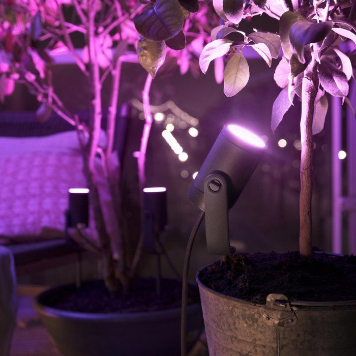 Lot de 3 spots de jardin - PHILIPS HUE - Lily - Noir - IP67