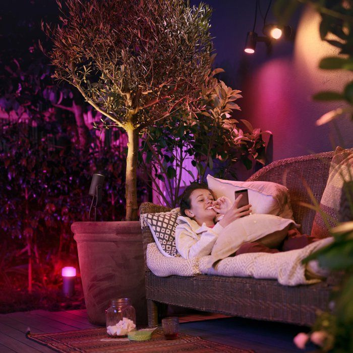 Lot de 3 spots de jardin - PHILIPS HUE - Lily - Noir - IP67