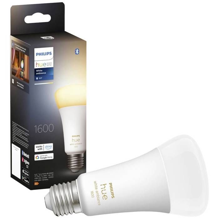 Philips Hue White Ambiance, ampoule LED connectée E27, Equivalent 100W, 1600 lumen, compatible Bluetooth