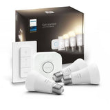 PHILIPS Hue White Kit de démarrage ampoule LED connectée 9,5W - E27 x3 et télécommande Hue