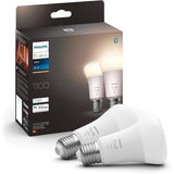 Lot de 2 ampoules LED connectée - PHILIPS HUE White - 929002469205 - E27 - Equivalent 75 W - 1100 lumens - Bluetooth