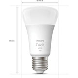 Lot de 2 ampoules LED connectée - PHILIPS HUE White - 929002469205 - E27 - Equivalent 75 W - 1100 lumens - Bluetooth