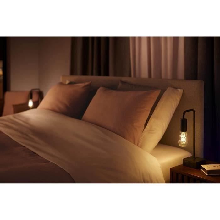 Philips Hue White Ambiance, ampoule LED connectée E27 Filament ST64, compatible Bluetooth, fonctionne avec Alexa, Google et Homekit
