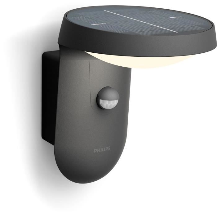 Applique murale - PHILIPS - Tyla - a énergie solaire - Anthracite - Avec capteur - 1,2 W