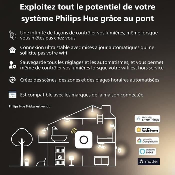 Ampoule connectée - PHILIPS HUE - MR16 - Lumiere blanche - Compatible bluetooth - Lot de 2 - Fonctionne avec App et voix