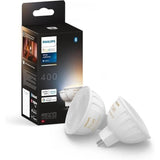 Ampoule connectée - PHILIPS HUE - MR16 - Lumiere blanche - Compatible bluetooth - Lot de 2 - Fonctionne avec App et voix
