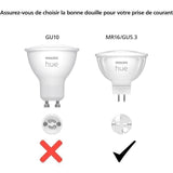 Ampoule connectée - PHILIPS HUE - MR16 - Lumiere blanche - Compatible bluetooth - Lot de 2 - Fonctionne avec App et voix